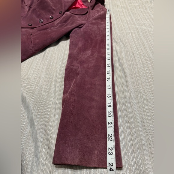 i.e. Women's 100% Leather Suede Blazer Jacket Mauve/Plum/Purple Color Medium - Picture 11 of 11